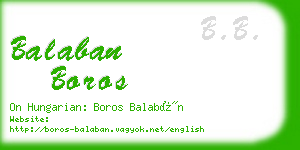 balaban boros business card